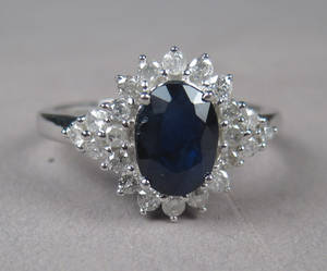 Safir- og brillantring