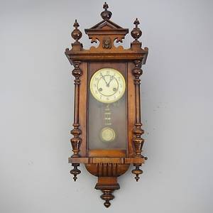 VÄGGUR, mahogny, nyrenässans, Junghans.