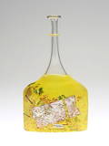 VAS  FLASKA, glas, Bertil Vallien, Kosta Boda, 1900-talets andra hälft.