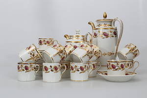 KAFFESERVIS, porslin, 30 delar, 1800-1900-talet.