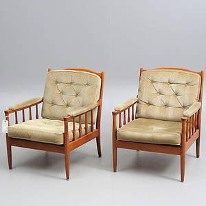 FÅTÖLJER, ett par, 1900-talets andra hälft.