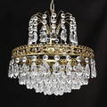 TAKLAMPA med prismor, plafondmodell, 1900-tal. Höjd exkl. kedja ca. 18 cm.