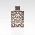 PARFYMFLASKA, silver och glas, 1900-tal.