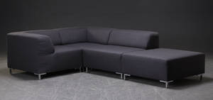 Modulsofa, 3-personers sofa med chaiselong. Model Ibiza, antrazit