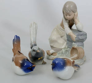 FIGURINER, porslin, 4 stycken, bland annat Bing  Gröndahl.