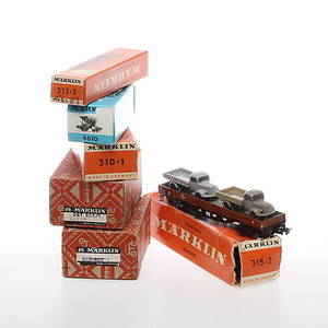 MÄRKLIN 7 vagnar. 6 originalkartonger.