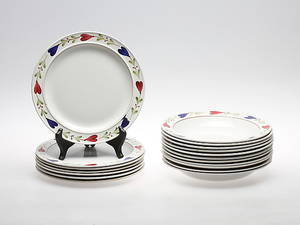 SERVISDELAR, 18 delar, flintgods, Ranka, Gustavsberg.