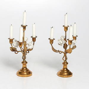 KANDELABRAR, mässing, 1900-talets första hälft.