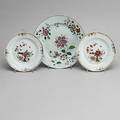 TALLRIKAR, 3 st, porslin, Kina 1700-tal.