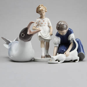 FIGURINER, 3 st, porslin, Bing  Gröndahl.