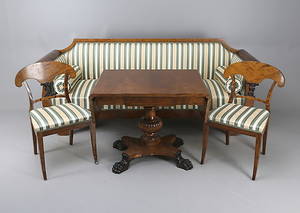 SALONGSMÖBEL, 6 delar, Karl- Johan stil, 181900-tal.