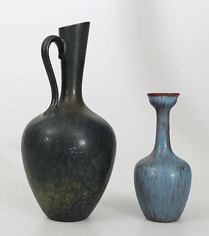 GUNNAR NYLUND. Vaser, stengods, 2 stycken, signerade GN, Rörstrand.