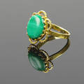 RING, 18K guld med malakit.