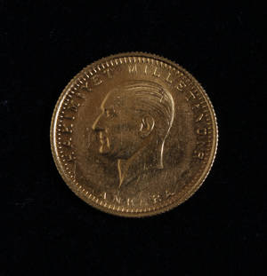 Turkisk Guldmønt 21 karat, 7,2 gram guld.