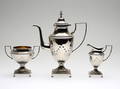 KAFFESERVIS, 3 delar, vitmetall, gustaviansk stil.