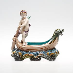 JARDINIERE, majolika, Rörstrand, omkring 1900.