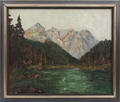 UNBEKANNTER KÜNSTLER. Gebirgslandschaft, Attribut Liebermann.