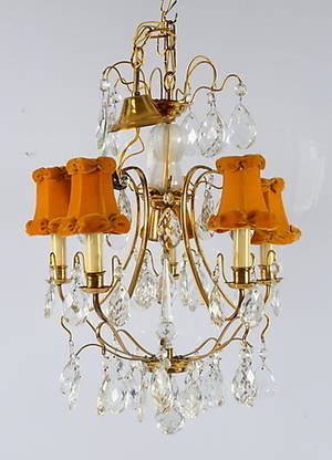 TAKLAMPA med prismor, 1900-tal.