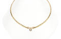COLLIER. En diamant ca 0,24 ct, 10 diamanter ca 0,13 ct, 585 gult guld ca 21,1 g.
