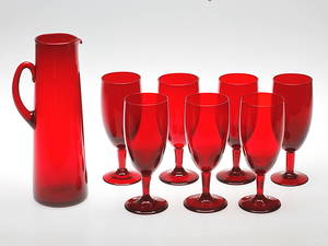 KANNA och VINGLAS, 7 st. glas. Reijmyre.