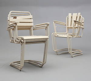 TRÄDGÅRDSSTOLAR, 6 st42, 1900-talets andra hälft.