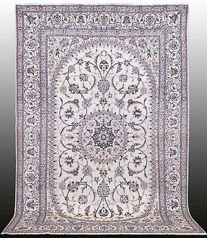 MATTA, Persisk, Nain med silkesinslag, 9la, fine 347 x 235 cm.