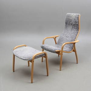 FÅTÖLJ samt FOTPALL, Lamino, Yngve Ekström, Swedese.