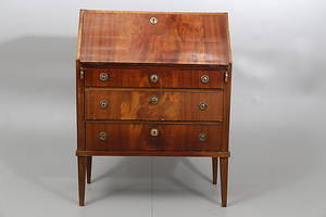 SNEDKLAFFSSEKRETÄR, mahogny, 1800-1900-tal.