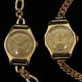 ARMBANDSUR, 2 st, dam, manuella, boetter av 14k guld.