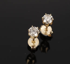 Diamant ørestikker, ca. 0. 56 ct