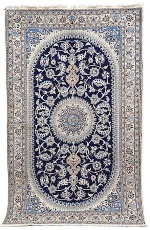 MATTA, persisk, Nain med silkesinslag, fine, 248 x 155 cm.