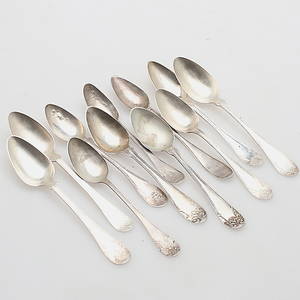 SKEDAR, 11 st, silver, Sverige, 1800-tal, vikt 131,69 gram.