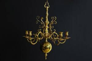 LJUSKRONA, för fem ljus, mässing, No 205, Skultuna 1607