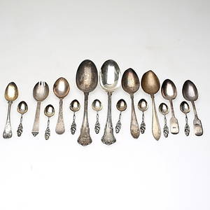 SILVERFÖREMÅL, 17 st. Total vikt ca 382 g.