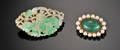 Wilhelm Volck, m.fl. To guldbrocher med jade og aventurin 2
