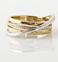 Brillantring af 14 kt. guld og hvidguld, i alt ca. 0.16 ct