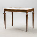 BORD, mahogny med kakelskivor, gustaviansk stil.