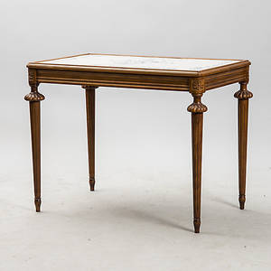 BORD, mahogny med kakelskivor, gustaviansk stil.