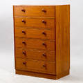 BYRÅ, 6-lådig, teak, 1900-talets mitt.