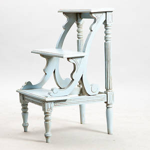 BIBLIOTEKSSTEGE, viktoriansk stil, turkos, samtida.