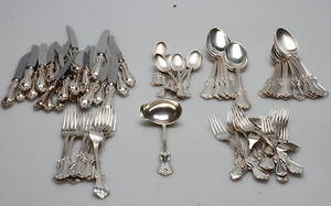 BESTICKSERVIS, nysilver. 85 delar. GAB, 1900-tal.