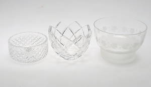 SKÅLAR, 3 st, glas, bland annat Kosta Boda.