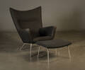 Hans J. Wegner Lænestol Wingchair, med skammel 2