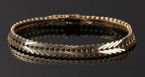 Armbånd af guld 14 kt,