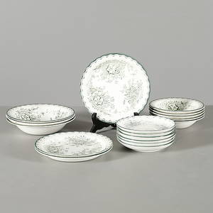 PARTI SERVISDELAR, 17 st, Gröna Anna, Rörstrand.