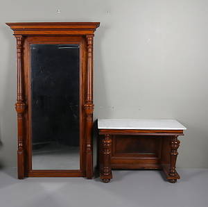 SPEGEL MED KONSOLBORD, 1800-talets andra hälft.