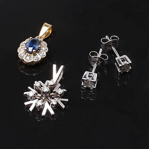 PARTI SMYCKEN, 3 delar i 18 K guld och bl.a diamanter, vikt 4,83 g.