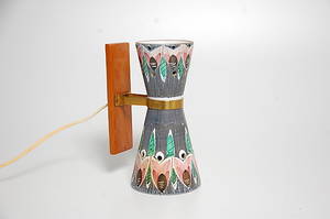 VÄGGLAMPA, keramik, Tilgman, 1950 tal.