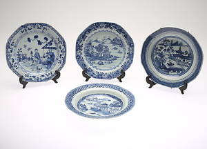 TALLRIKAR, 4 st 1111, porslin, Kina, 1800-tal.