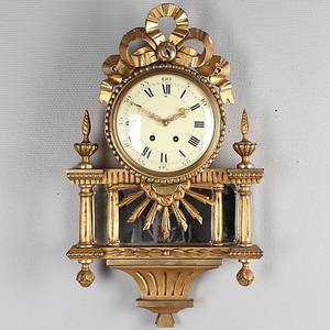 VÄGGPENDYL, gustaviansk stil, förgylld, 1900-tal.